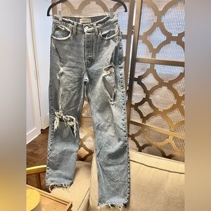 Abercrombie & Fitch High Rise Distressed Jeans